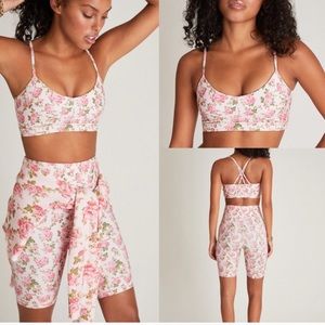 LoveShackFancy Peony Print Sports Bralette